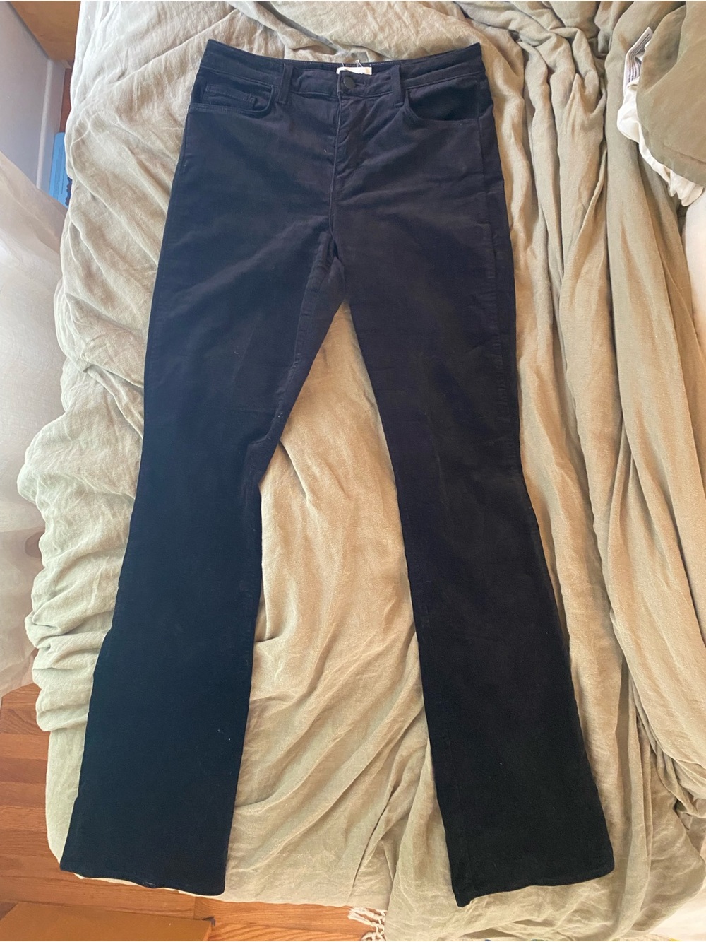 L'AGENCE Black Velvet Pants